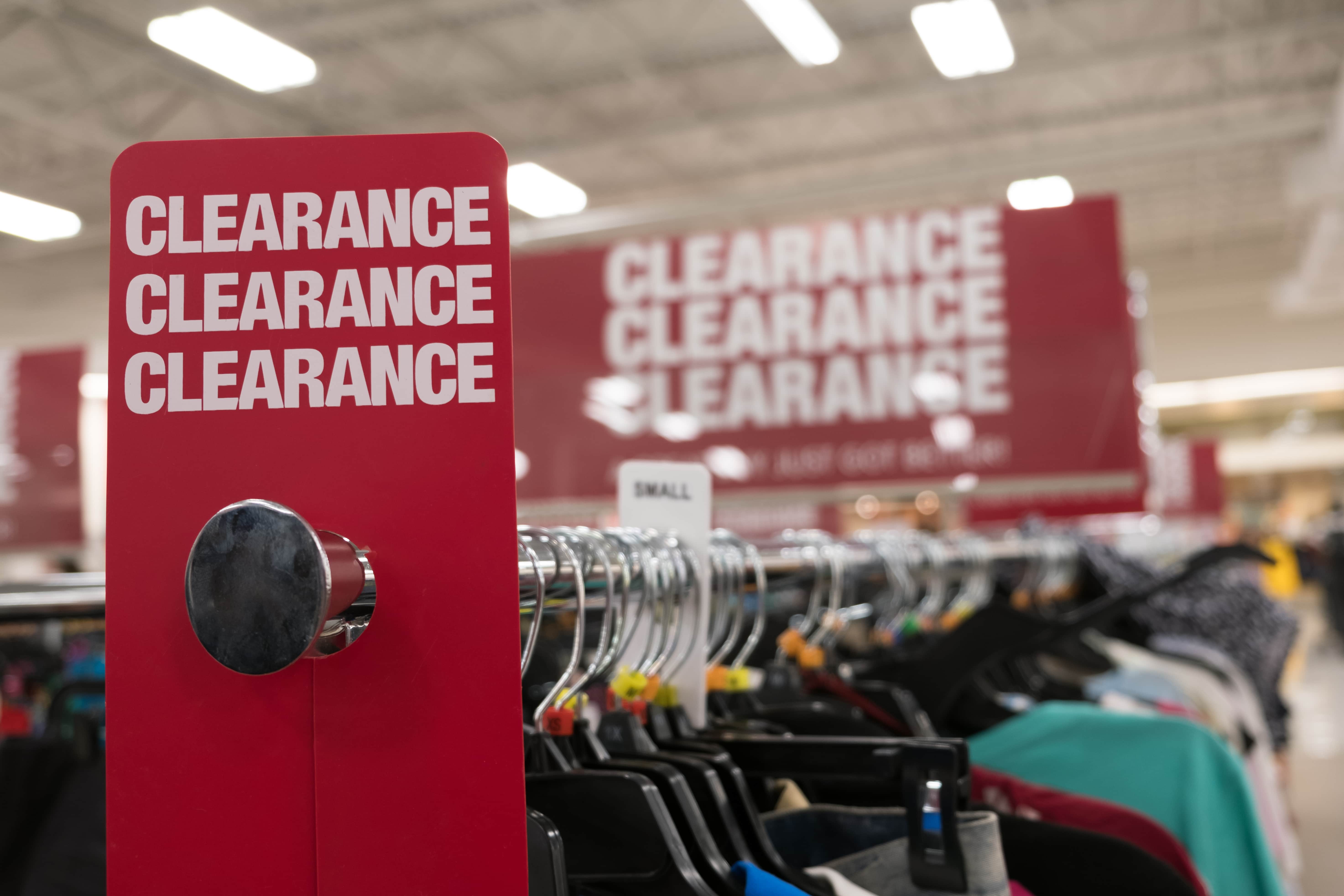 Photo of a clearance sign in a store